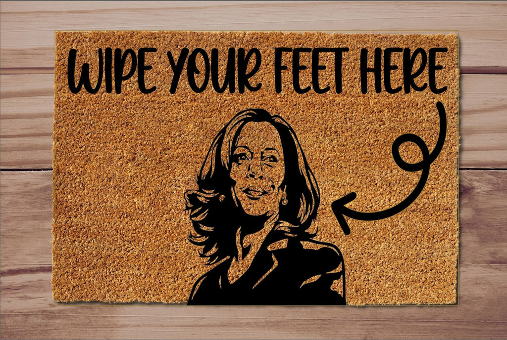 Kamala Wipe Feet Here Welcome Mat