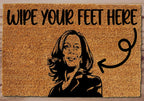 Kamala Wipe Feet Here Welcome Mat