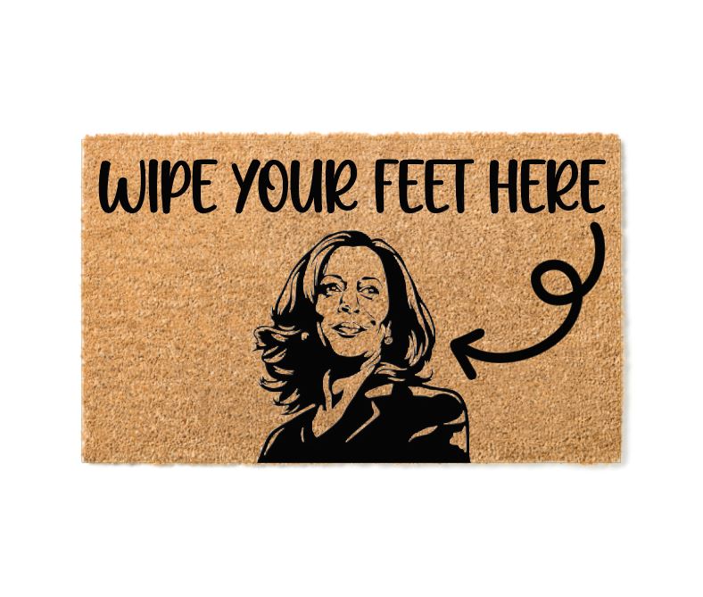 Kamala Wipe Feet Here Welcome Mat