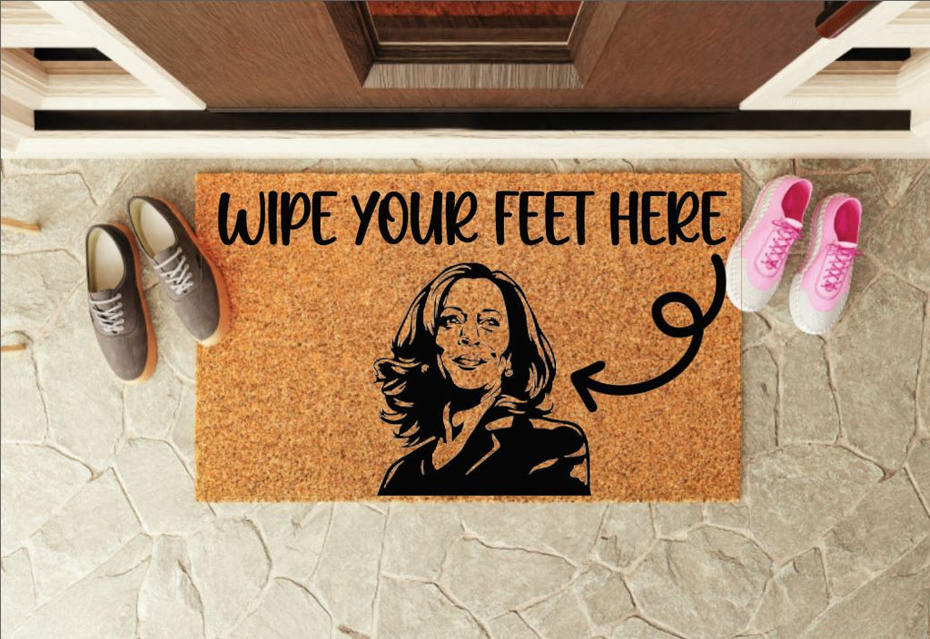 Kamala Wipe Feet Here Welcome Mat