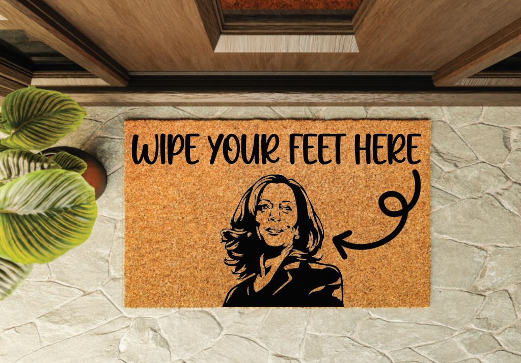 Kamala Wipe Feet Here Welcome Mat