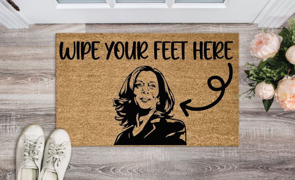 Kamala Wipe Feet Here Welcome Mat