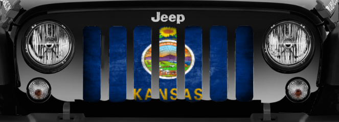 Kansas Grunge State Flag Grille Insert