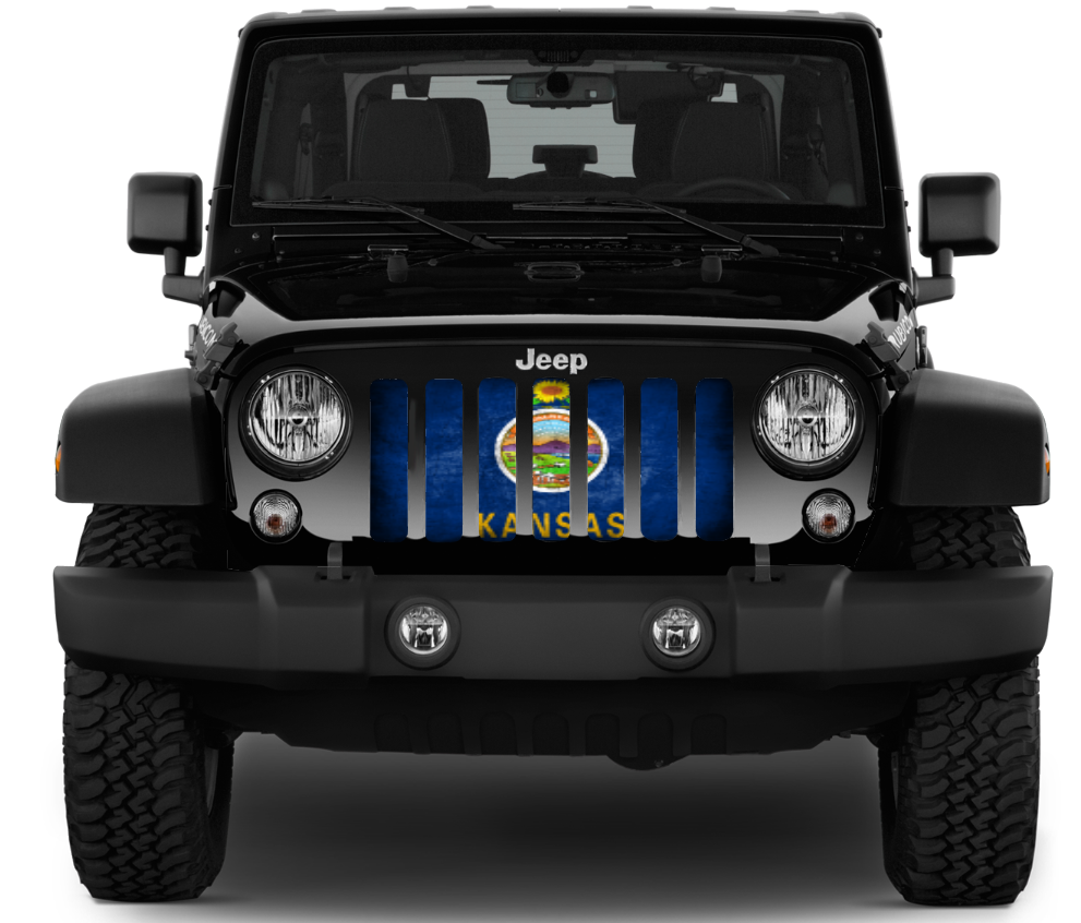Kansas Grunge State Flag Grille Insert