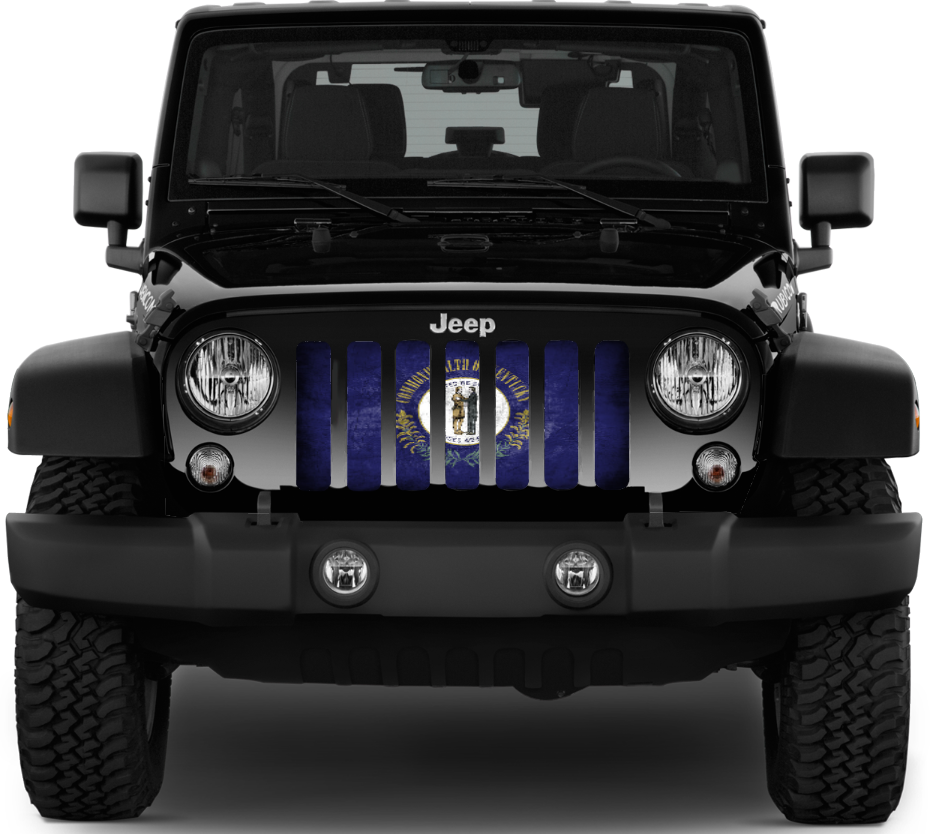 Kentucky Grunge State Flag Grille Insert