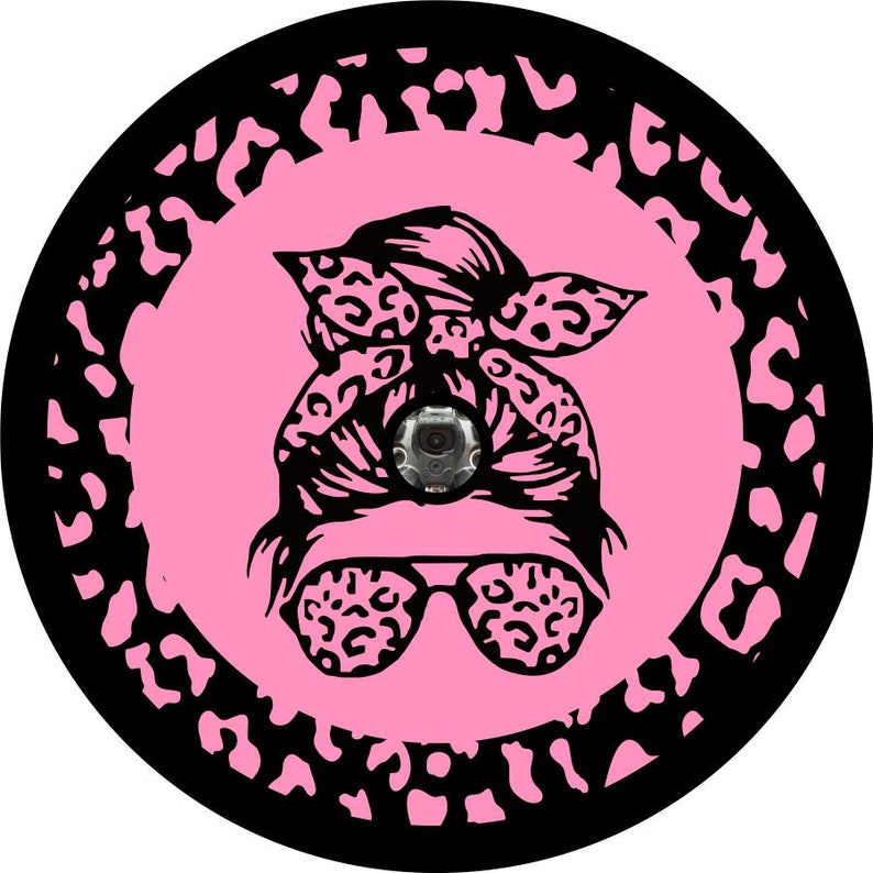 Leopard Cheetah Print Girl Sunglasses Black Baby Pink Spare Tire Cover