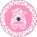 Leopard Cheetah Print Girl Sunglasses White Baby Pink Spare Tire Cover