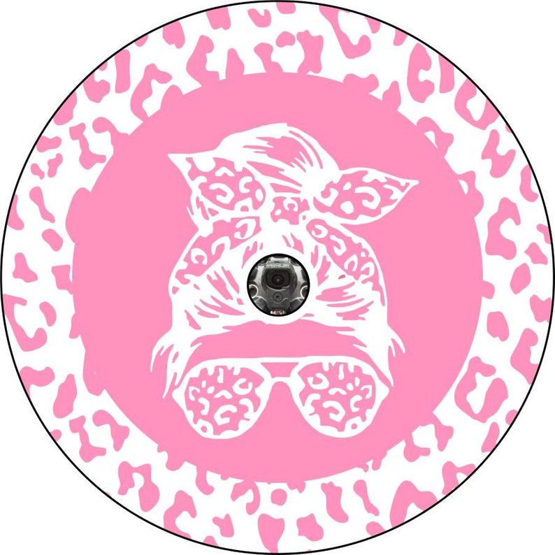 Leopard Cheetah Print Girl Sunglasses White Baby Pink Spare Tire Cover