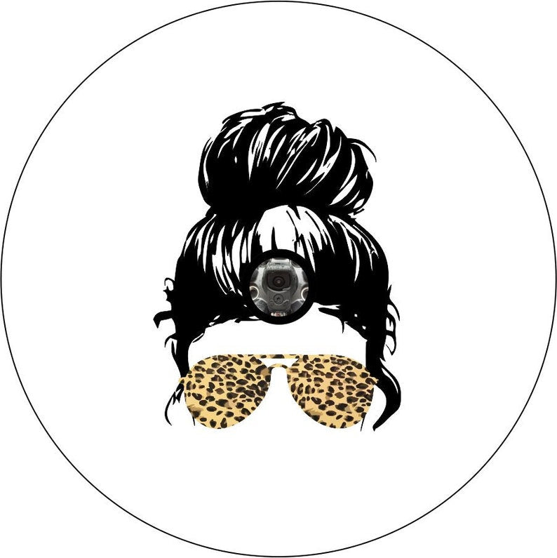 Leopard Cheetah Print Girl Sunglasses White Spare Tire Cover