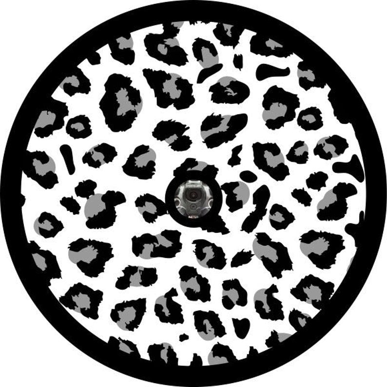 Leopard Cheetah  Print Grey Spots Spare Tire Cover