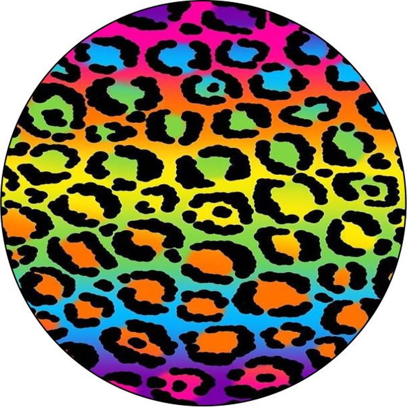 Leopard Cheetah Print Spots Neon Spare Tire Cover