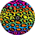 Leopard Cheetah Print Spots Neon Spare Tire Cover