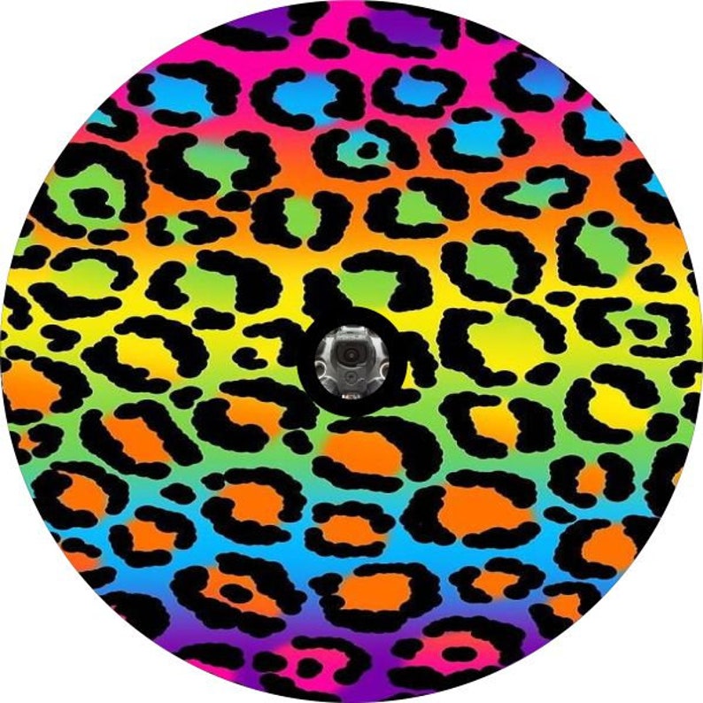 Leopard Cheetah Print Spots Neon Spare Tire Cover