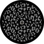 Leopard Print Black Spare Tire Cover