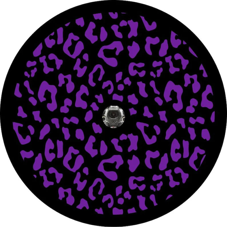 Leopard Print Purple Spare Tire Cover
