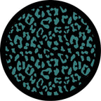 Leopard Print Teal Spare Tire Cover