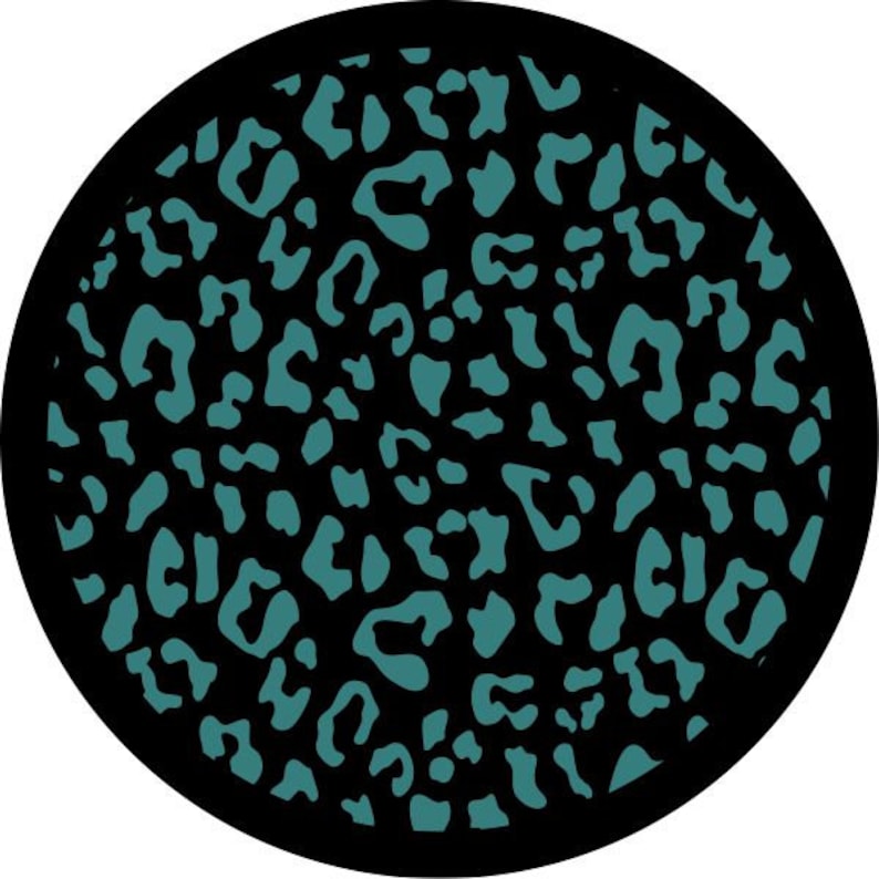 Leopard Print Teal Spare Tire Cover