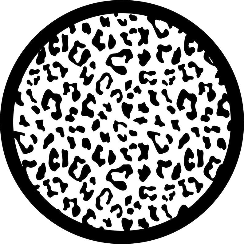 Leopard Print White Spare Tire Cover
