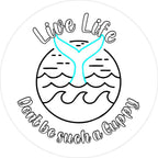 Live Life Don't Be A Guppy Mermaid Tail White Spare Tire Cover