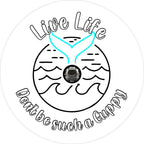 Live Life Don't Be A Guppy Mermaid Tail White Spare Tire Cover
