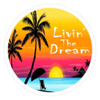 Living The Dream Beach Sunset White Spare Tire Cover