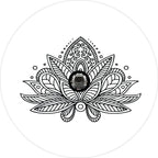 Lotus Flower Mandala White Spare Tire Cover