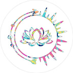 Lotus Flower Tie Dye Sun & Arrow White Spare Tire Cover