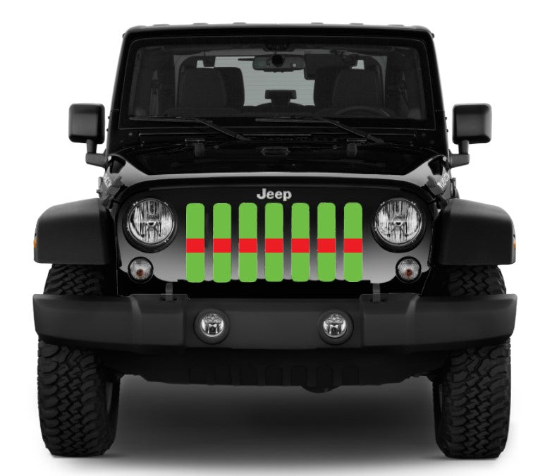 Lime Green Red Line Grille Insert