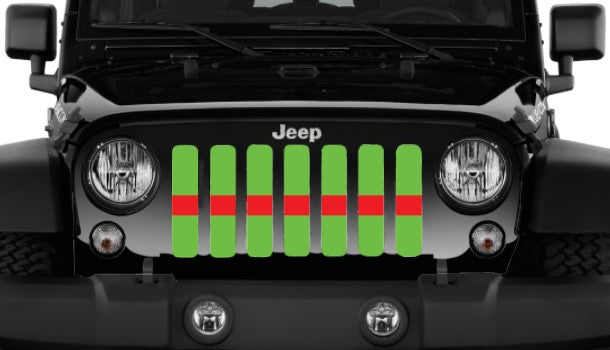 Lime Green Red Line Grille Insert