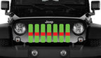 Lime Green Red Line Grille Insert