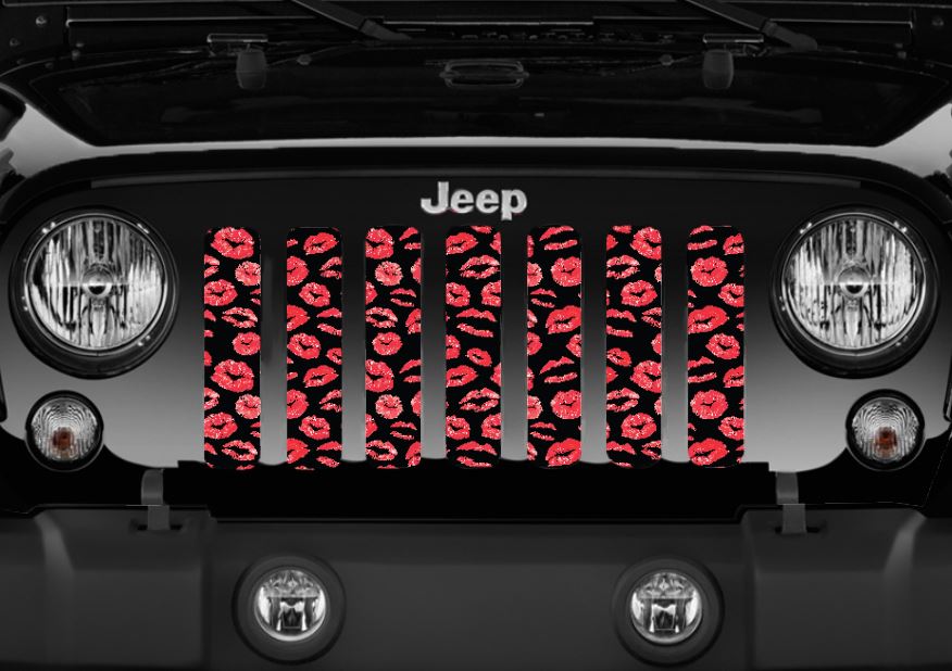 Red Lip Kisses Grille Insert