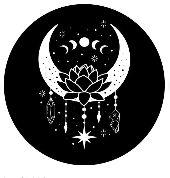 Lotus Mandala Moon With Crystals Spare Tire Cover