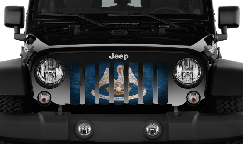 Louisiana Grunge State Flag Grille Insert