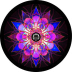 Magenta Pink Crystal Mandala Spare Tire Cover