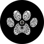 Mandala Paw Black Spare Tire Cover