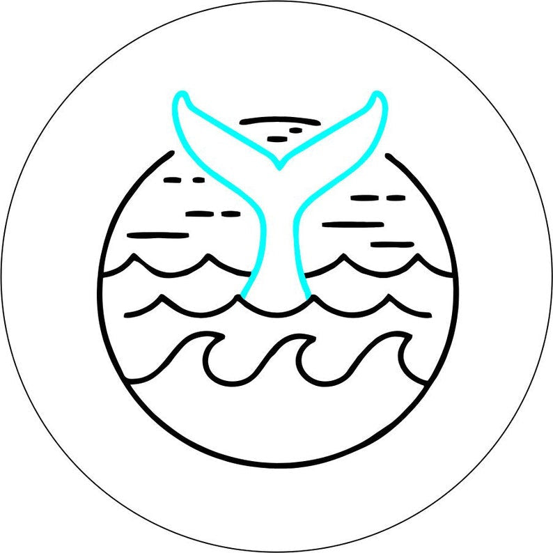Mermaid Tail White Spare Tire Cover
