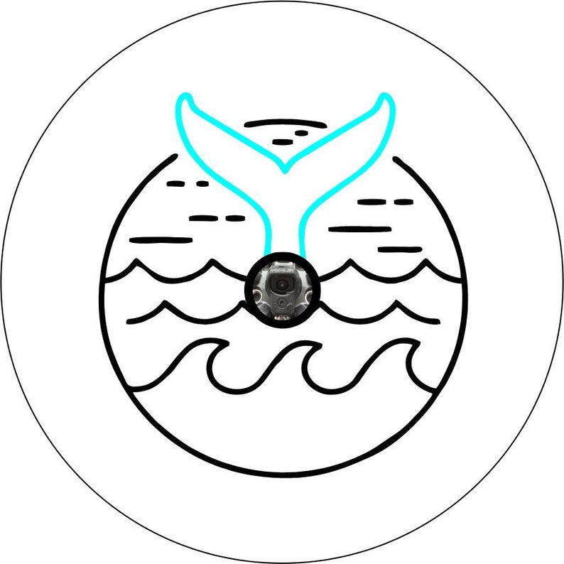 Mermaid Tail White Spare Tire Cover