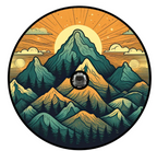 Mountain Landscape Vibrant Orange & Teal Spare Tire Cover
