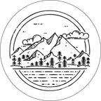 Mountain Range White Spare Tire Cover