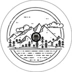 Mountain Range White Spare Tire Cover
