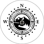Mountain Road With Compass White Spare Tire Cover