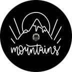 Mountains are Callin Black Spare Tire Cover