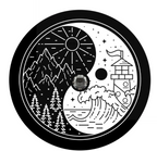 Mountains Meet Ocean Yin Yang Spare Tire Cover