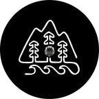 Mountains Near The Ocean Black Spare Tire Cover