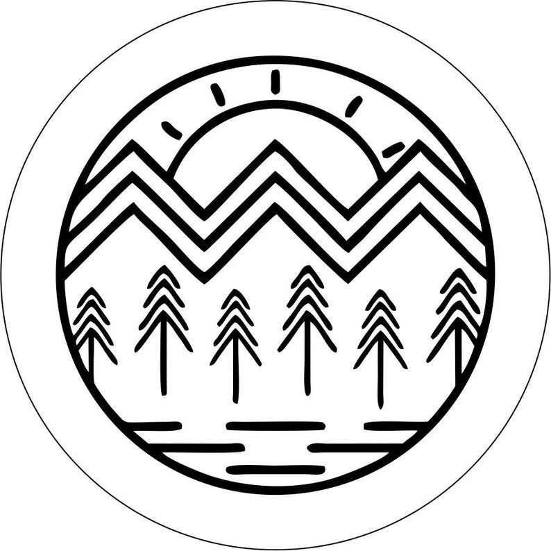 Mountain Vibes White Spare Tire Cover