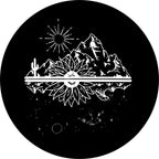 Mountain & Water Views Black Spare Tire Cover