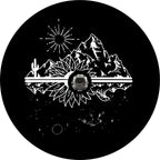 Mountain & Water Views Black Spare Tire Cover