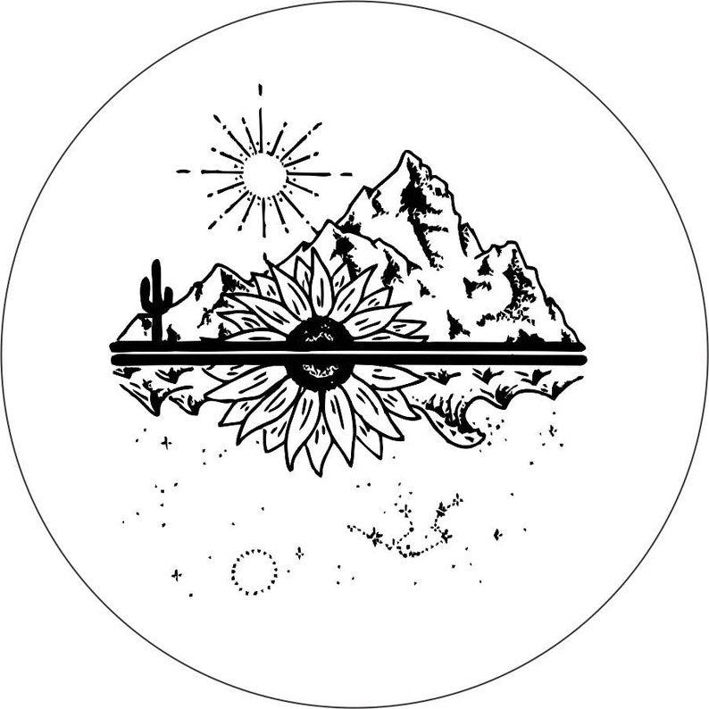 Mountain & Water Views White Spare Tire Cover
