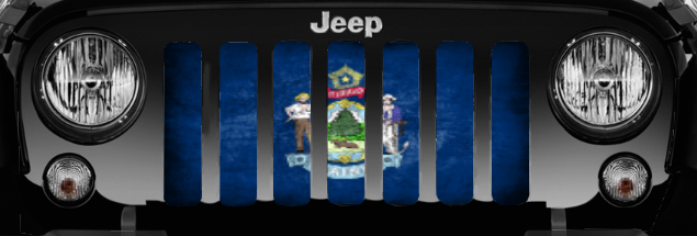 Maine Grunge State Flag Grille Insert
