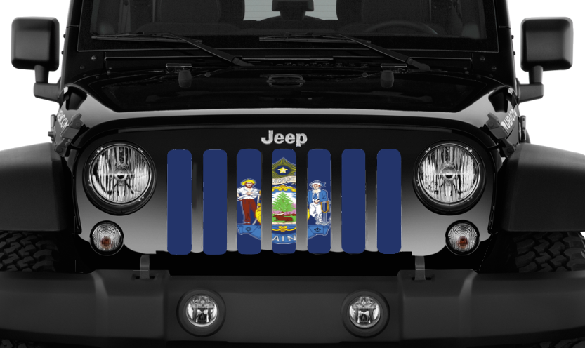 Maine State Flag Grille Insert